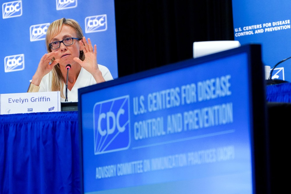 Committee member Dr. Evelyn Griffin during a meeting of the CDC's Advisory Committee On Immunization Practices at the CDC headquarters in Atlanta, G.A.