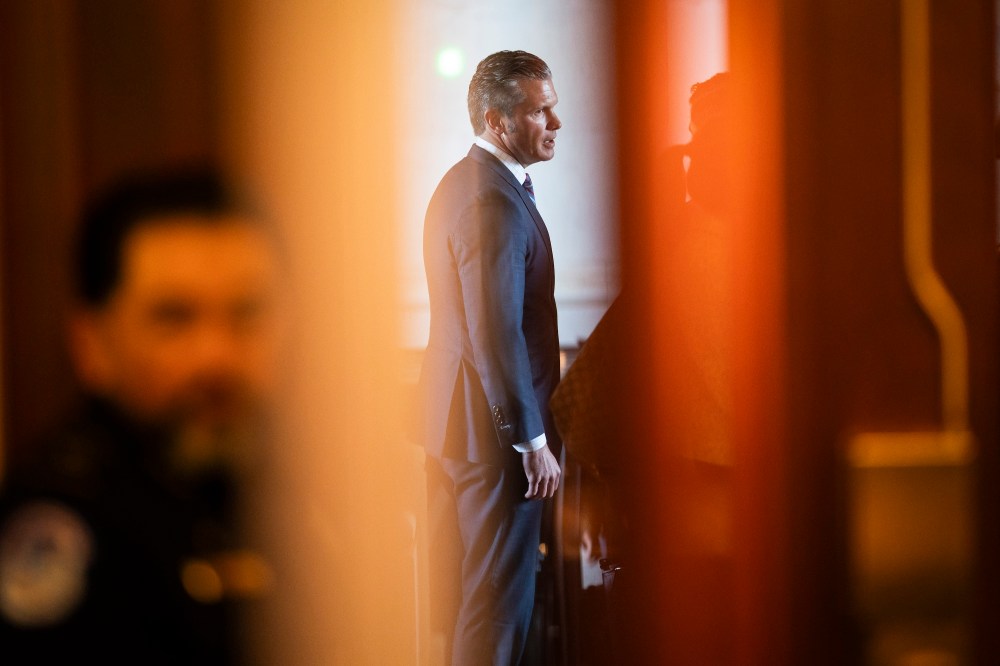 Secretary of Defense Pete Hegseth departs after a secure briefing about Venezuela with lawmakers and Secretary of State Marco Rubio on Capitol Hill on Nov 5, 2025, in Washington, D.C.