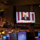 A television on the floor of the New York Stock Exchange in New York City on April 2, 2025, shows President Donald Trump speaking during a Rose Garden event.
