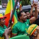 Members of the Ethiopian community demonstrate outside of the U.S. State Department in Washington D.C.