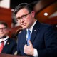 Speaker of the House Mike Johnson speaks during a press conference on Capitol Hill.
