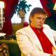 Donald Trump in the main foyer of his mansion Greenwich, CT., circa 1987.