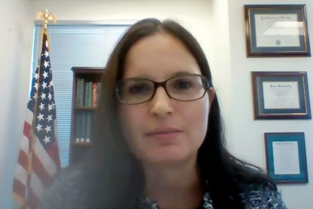 Aileen M. Cannon speaks remotely on July 29, 2020 in Washington, D.C.