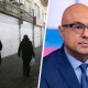 People walk through an empty marketplace with closed vendors; Ali Velshi.