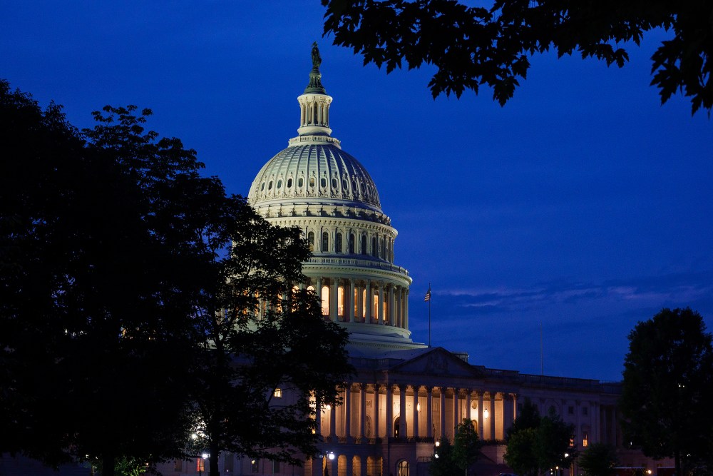 The U.S, Capitol Building at dusk on June 9, 2025 in Washington, D.C.
