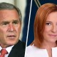 Former U.S. President George W. Bush; Jen Psaki.