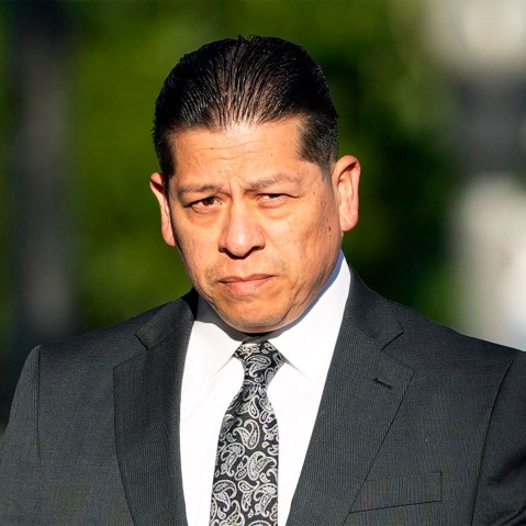 Former Uvalde Consolidated Independent School District police officer Adrian Gonzales on July 25, 2024 in Uvalde, TX.