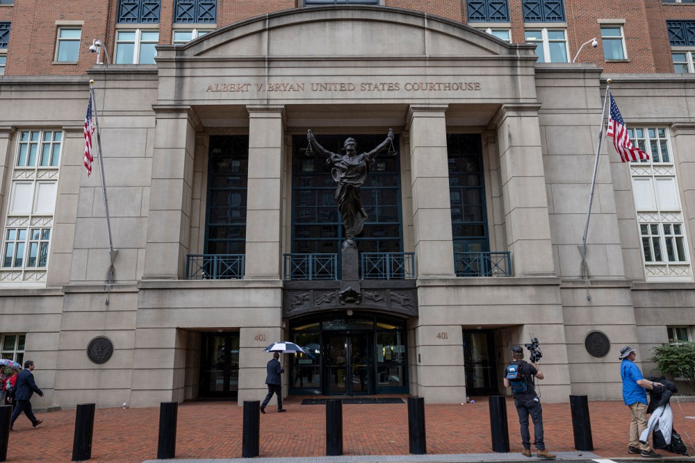 The U.S. District Court for the Eastern District of Virginia during the arraignment of former FBI Director James Comey.