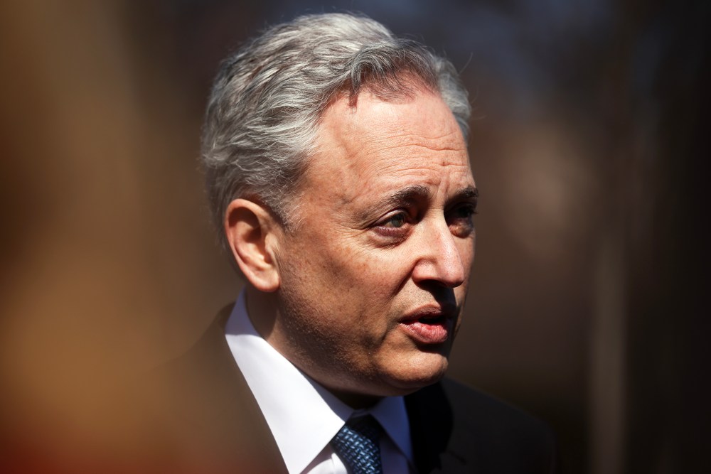 David Sacks, President Donald Trump's AI and Crypto Czar, speaks to press outside of the White House.