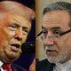 This is a split image of President Trump on the left and Iran's Foreign Minister Abbas Araghchi on the right.