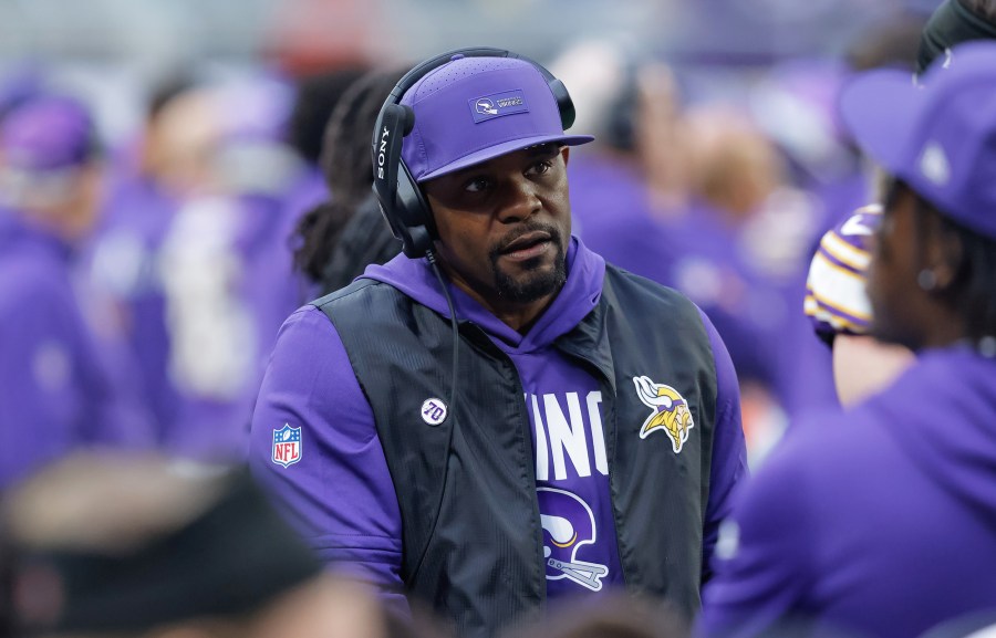 Minnesota Vikings defensive coordinator Brian Flores on Jan. 4 2026 in Minneapolis, MN.