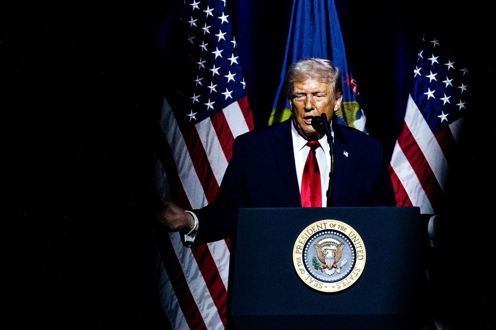 President Donald Trump during an Economic Club of Detroit event on Jan. 13, 2026.