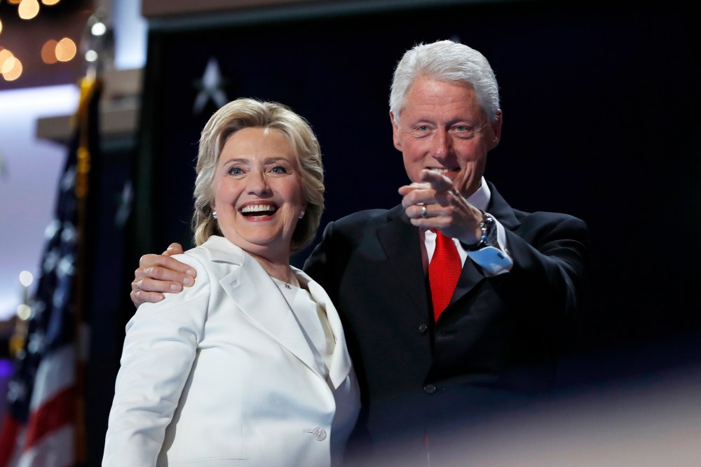 Hillary Clinton and Bill Clinton on July 28, 2016, in Philadelphia.