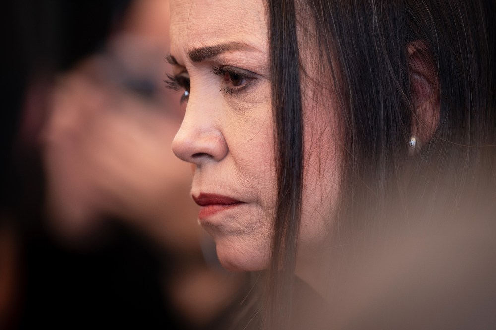 Opposition leader Maria Corina Machado during a press conference on March 26, 2024 in Caracas, Venezuela.