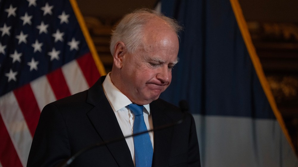 Minnesota Gov. Tim Walz at a podium