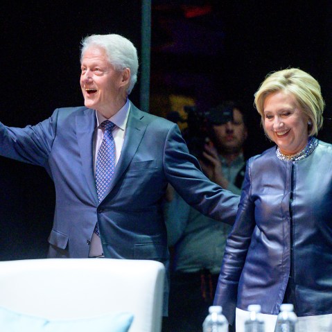 Bill Clinton and Hillary Clinton during "An Evening With The Clintons" on April 11, 2019 in New York City.