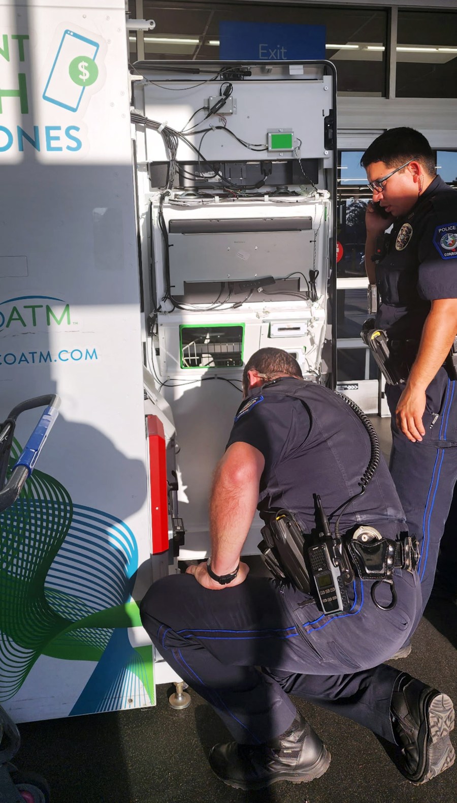 Two officers in the Conroe Police Department recover Arnoldo’s cell phone on Oct. 27, 2025.