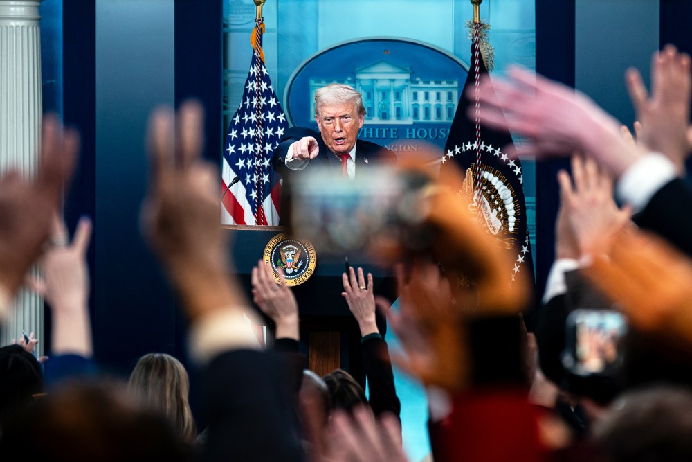 President Donald Trump during a news conference on Jan. 20, 2026 in the James S. Brady Press Briefing Room of the White House.