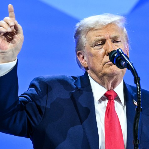 President Donald Trump delivers a special address during the World Economic Forum (WEF) annual meeting on Jan. 21, 2026 in Davos.