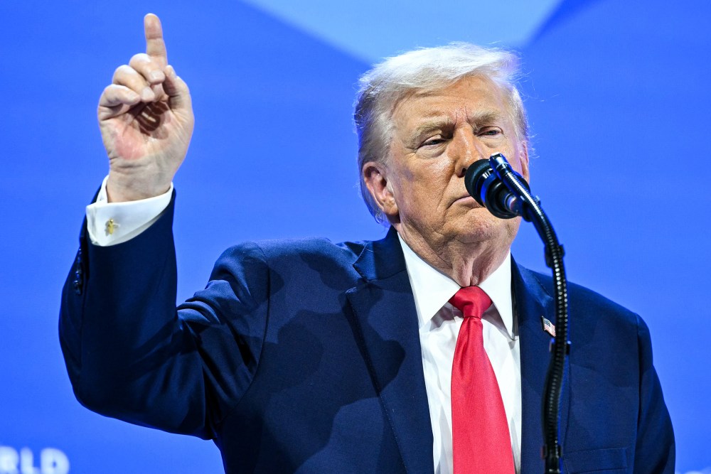 President Donald Trump delivers a special address during the World Economic Forum (WEF) annual meeting on Jan. 21, 2026 in Davos.